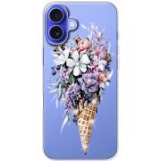 Чехол со стразами Apple iPhone 16 Plus Ice Cream Flowers