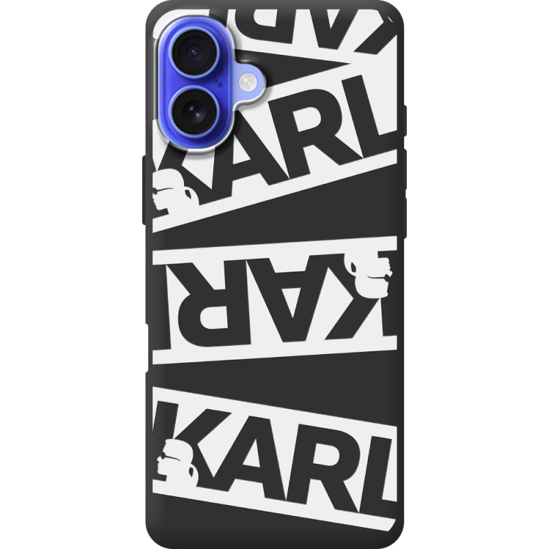 Черный чехол BoxFace Apple iPhone 16 Plus White Karl