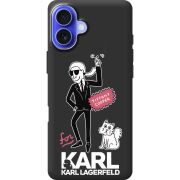 Черный чехол BoxFace Apple iPhone 16 Plus For Karl