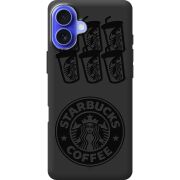 Черный чехол BoxFace Apple iPhone 16 Plus Black Coffee