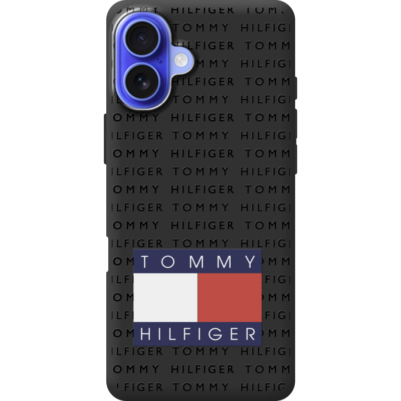 Черный чехол BoxFace Apple iPhone 16 Plus Tommy Print