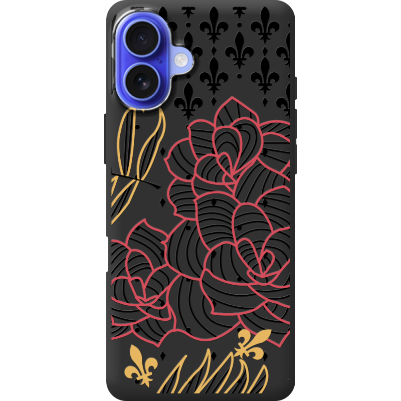 Черный чехол BoxFace Apple iPhone 16 Plus FranceFlowers