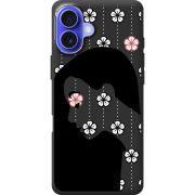 Черный чехол BoxFace Apple iPhone 16 Plus Flower Hair