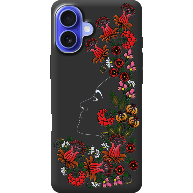 Черный чехол BoxFace Apple iPhone 16 Plus 3D Ukrainian Muse