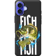 Черный чехол BoxFace Apple iPhone 16 Plus Fish