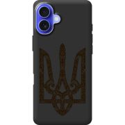 Черный чехол BoxFace Apple iPhone 16 Plus Ukrainian Trident