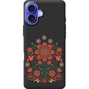 Черный чехол BoxFace Apple iPhone 16 Plus Ukrainian Ornament