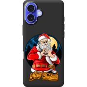 Черный чехол BoxFace Apple iPhone 16 Plus Cool Santa