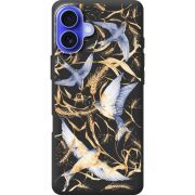 Черный чехол BoxFace Apple iPhone 16 Plus Ластівки