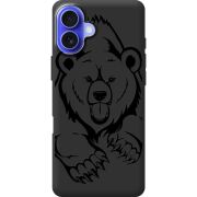 Черный чехол BoxFace Apple iPhone 16 Plus Grizzly Bear