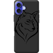 Черный чехол BoxFace Apple iPhone 16 Plus Wolf