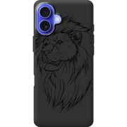 Черный чехол BoxFace Apple iPhone 16 Plus Lion