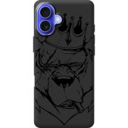 Черный чехол BoxFace Apple iPhone 16 Plus Bear King