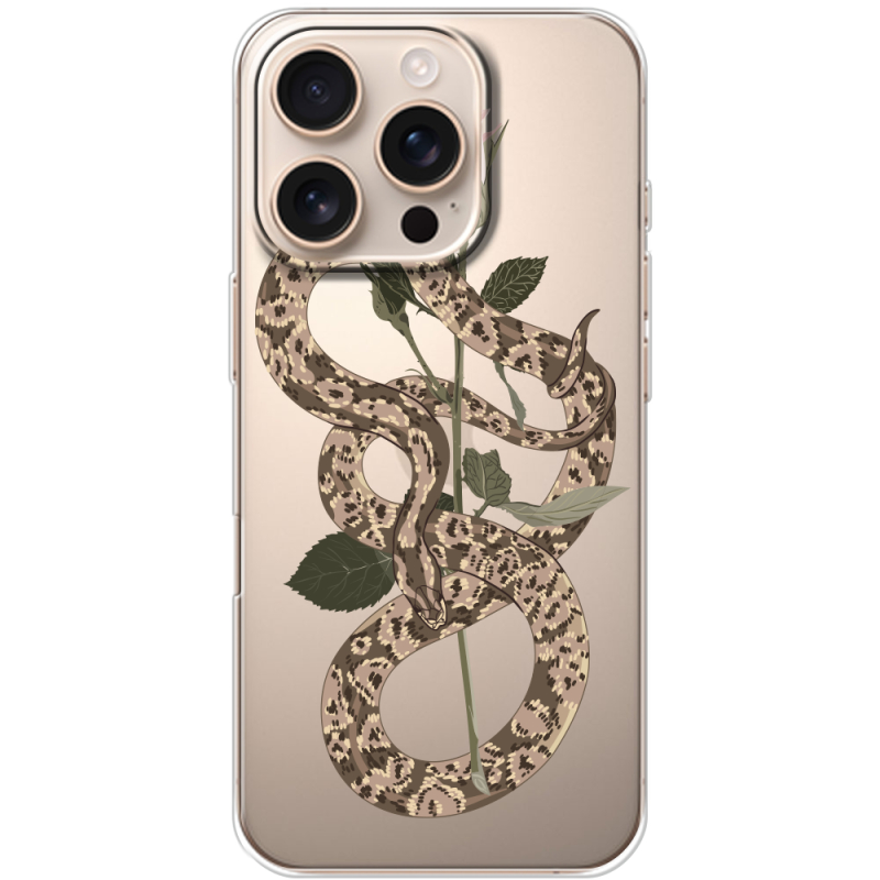 Прозрачный чехол BoxFace Apple iPhone 16 Pro Glamor Snake