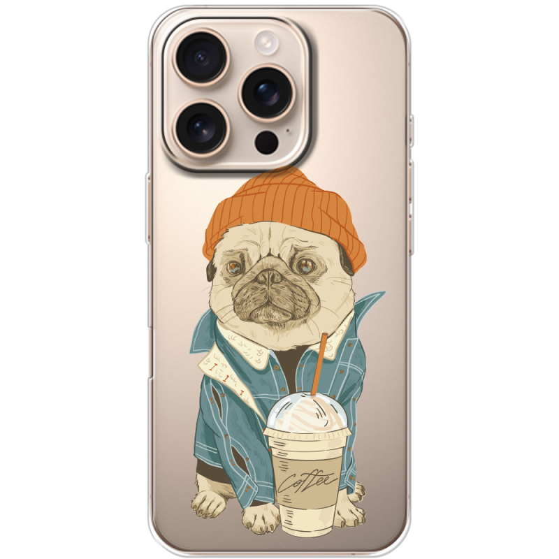 Прозрачный чехол BoxFace Apple iPhone 16 Pro Dog Coffeeman