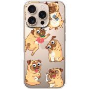 Прозрачный чехол BoxFace Apple iPhone 16 Pro с 3D-глазками Pug