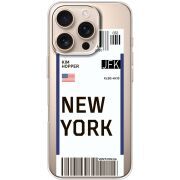 Прозрачный чехол BoxFace Apple iPhone 16 Pro Ticket New York