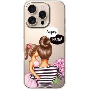 Прозрачный чехол BoxFace Apple iPhone 16 Pro Super Mama and Daughter