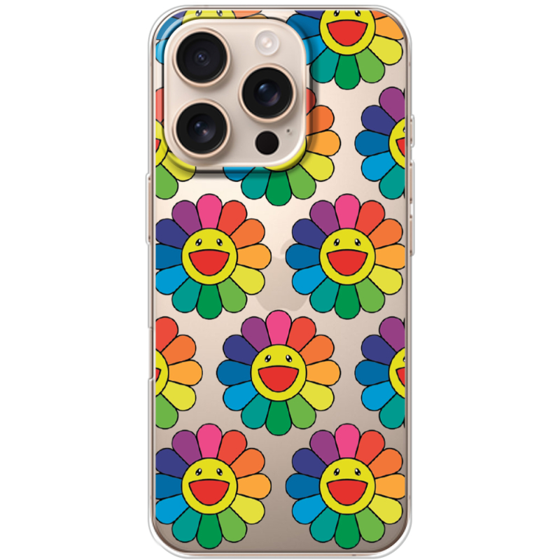 Прозрачный чехол BoxFace Apple iPhone 16 Pro Hippie Flowers