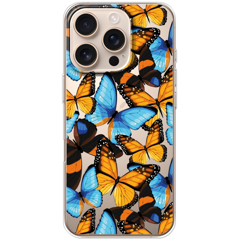 Прозрачный чехол BoxFace Apple iPhone 16 Pro Butterfly Morpho