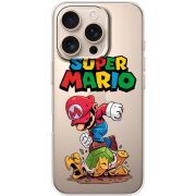 Прозрачный чехол BoxFace Apple iPhone 16 Pro Super Mario