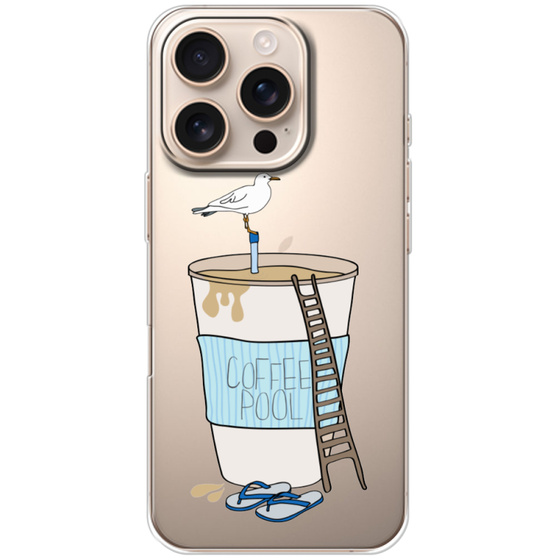 Прозрачный чехол BoxFace Apple iPhone 16 Pro Segull in Cofee Pool