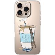 Прозрачный чехол BoxFace Apple iPhone 16 Pro Segull in Cofee Pool