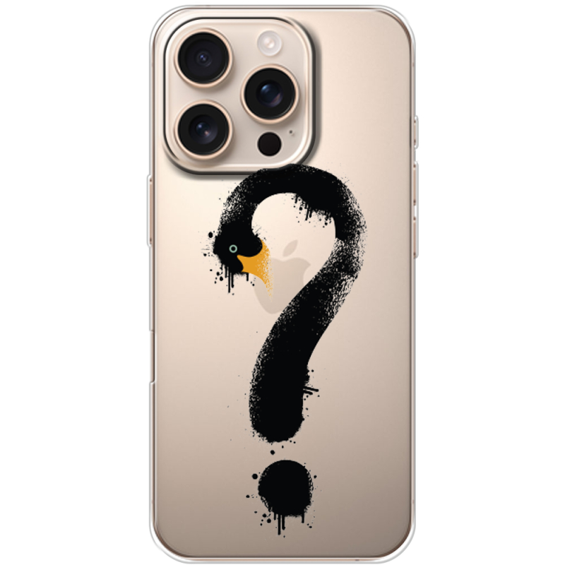 Прозрачный чехол BoxFace Apple iPhone 16 Pro Swan question