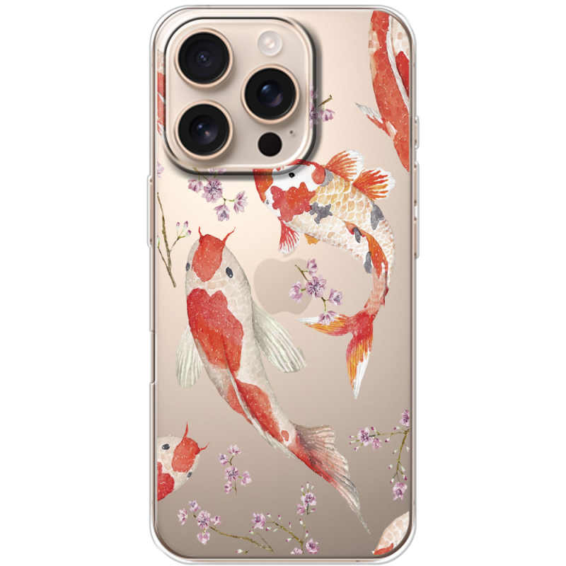 Прозрачный чехол BoxFace Apple iPhone 16 Pro Japanese Koi Fish