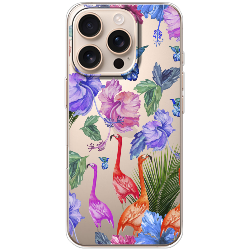 Прозрачный чехол BoxFace Apple iPhone 16 Pro Flamingo