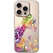 Прозрачный чехол BoxFace Apple iPhone 16 Pro Colorful Giraffe