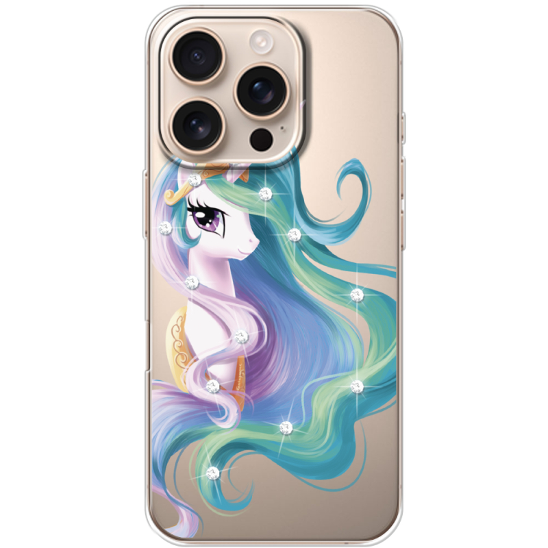 Чехол со стразами Apple iPhone 16 Pro Unicorn Queen