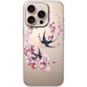 Чехол со стразами Apple iPhone 16 Pro Swallows and Bloom