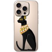 Чехол со стразами Apple iPhone 16 Pro Egipet Cat