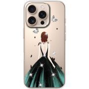 Чехол со стразами Apple iPhone 16 Pro Girl in the green dress