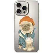 Прозрачный чехол BoxFace Apple iPhone 16 Pro Max Dog Coffeeman