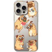 Прозрачный чехол BoxFace Apple iPhone 16 Pro Max с 3D-глазками Pug