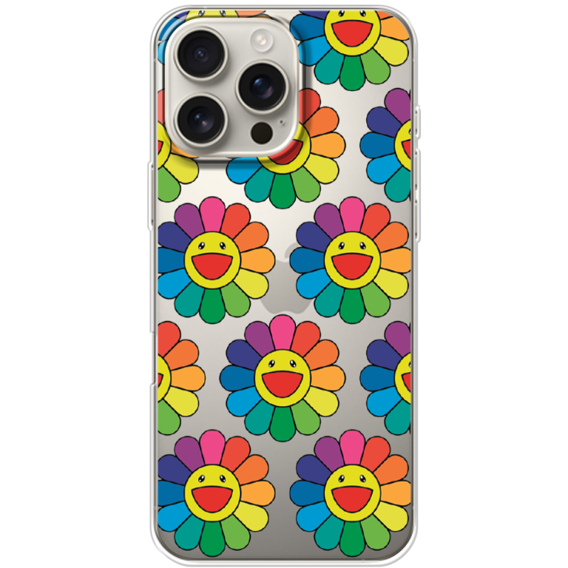 Прозрачный чехол BoxFace Apple iPhone 16 Pro Max Hippie Flowers