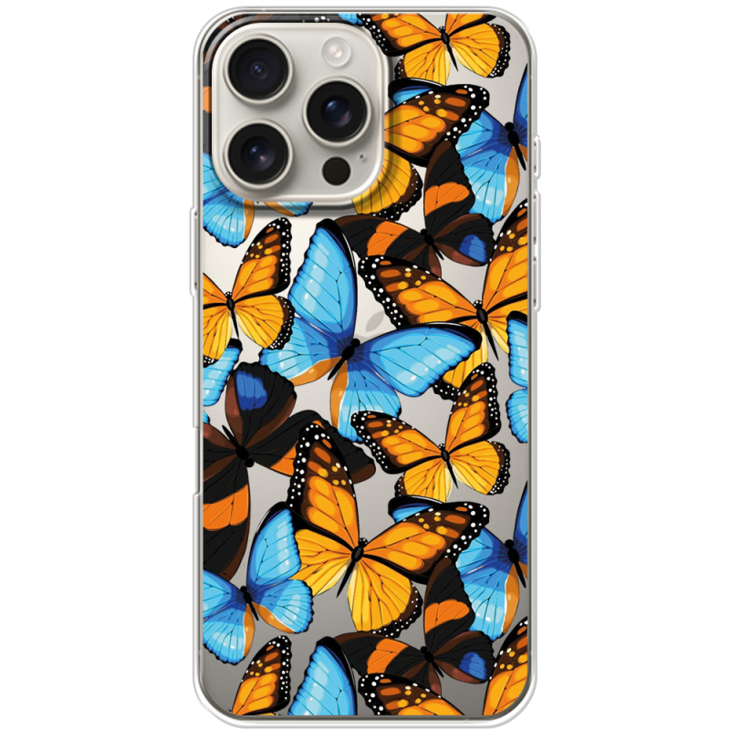 Прозрачный чехол BoxFace Apple iPhone 16 Pro Max Butterfly Morpho