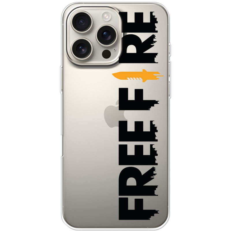 Прозрачный чехол BoxFace Apple iPhone 16 Pro Max Free Fire Black Logo