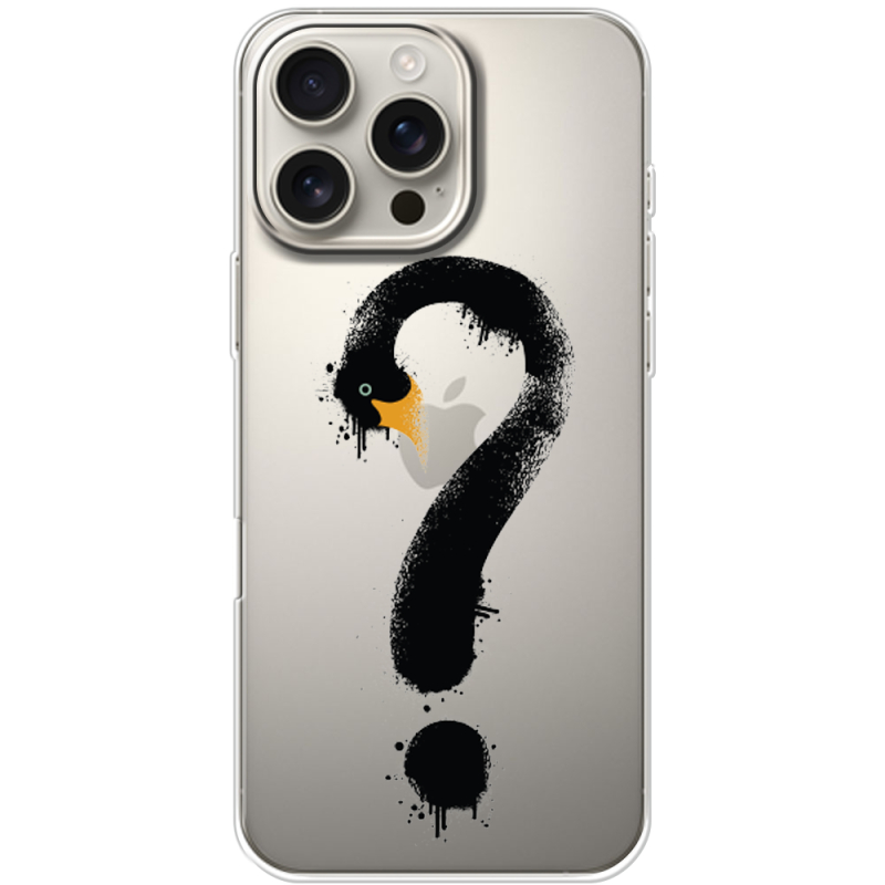 Прозрачный чехол BoxFace Apple iPhone 16 Pro Max Swan question