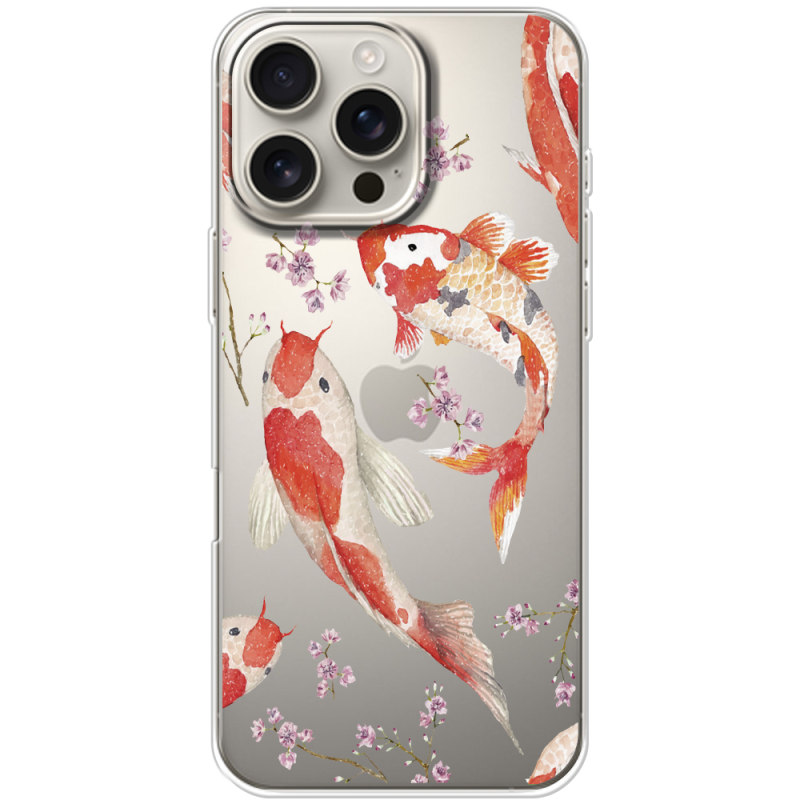 Прозрачный чехол BoxFace Apple iPhone 16 Pro Max Japanese Koi Fish