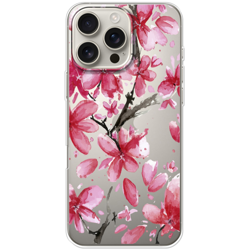 Прозрачный чехол BoxFace Apple iPhone 16 Pro Max Pink Magnolia