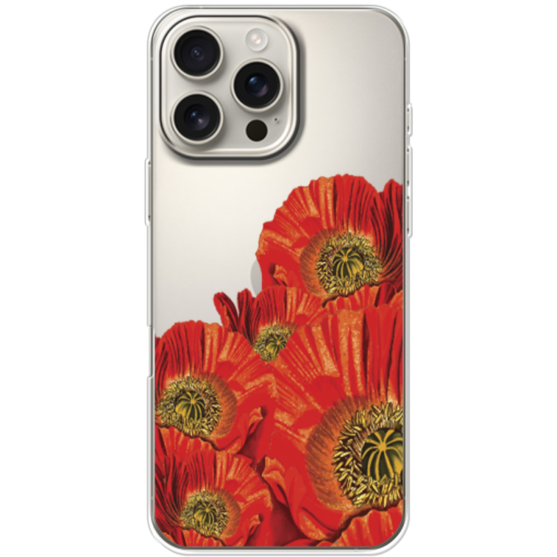 Прозрачный чехол BoxFace Apple iPhone 16 Pro Max Red Poppies