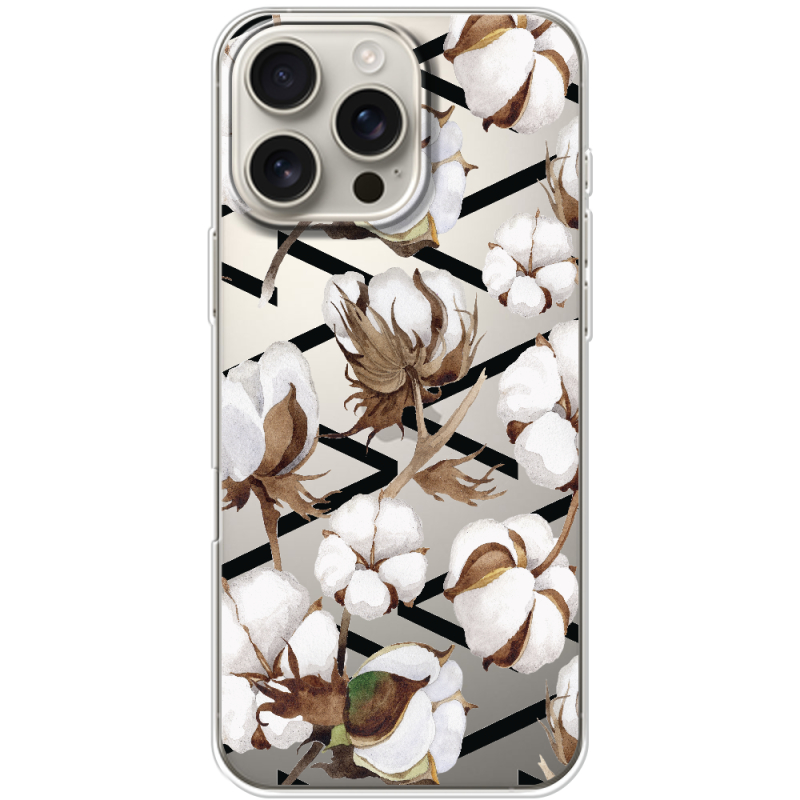 Прозрачный чехол BoxFace Apple iPhone 16 Pro Max Cotton flowers