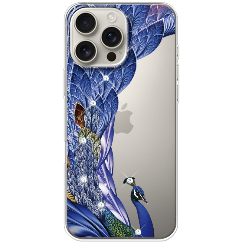 Чехол со стразами Apple iPhone 16 Pro Max Peafowl