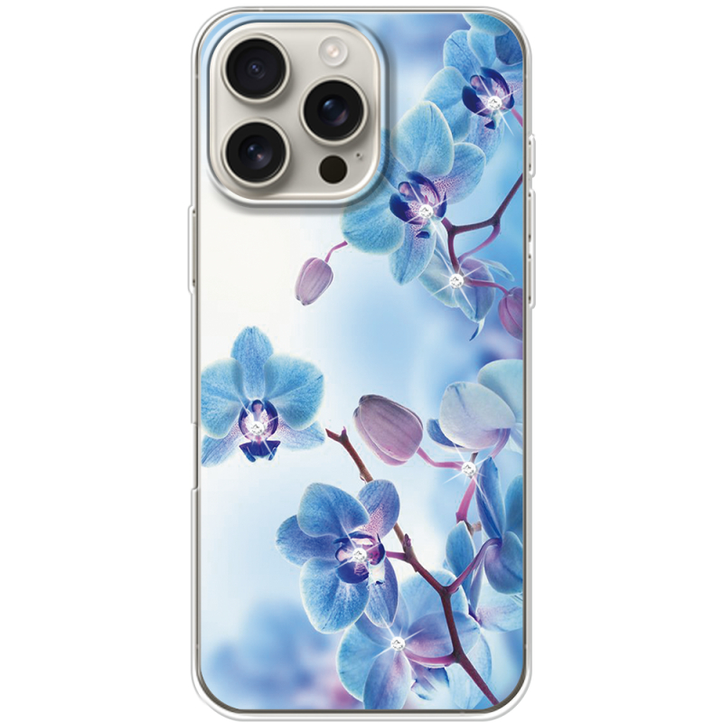 Чехол со стразами Apple iPhone 16 Pro Max Orchids