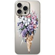 Чехол со стразами Apple iPhone 16 Pro Max Ice Cream Flowers