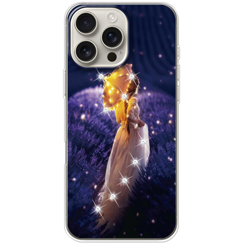 Чехол со стразами Apple iPhone 16 Pro Max Girl with Umbrella