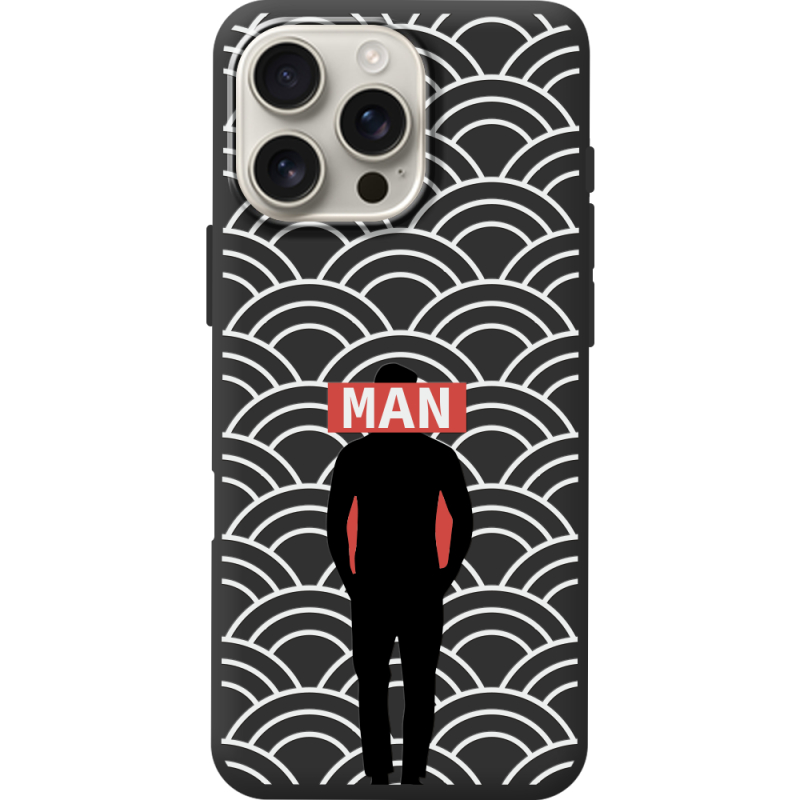 Черный чехол BoxFace Apple iPhone 16 Pro Max Man Pattern